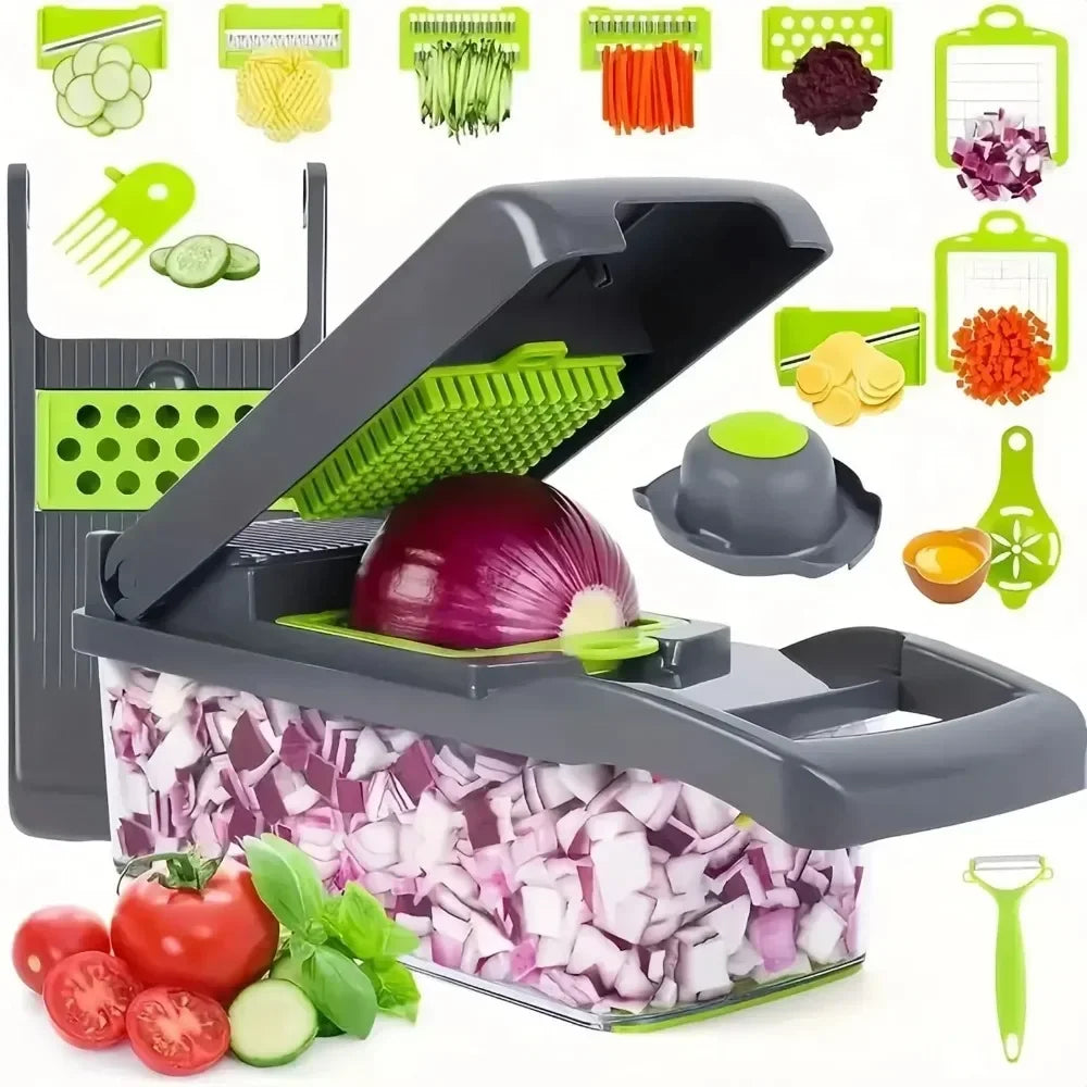 AEDG Multifunctional Vegetable Chopper 14 In 1 Slicer Dicer Grater