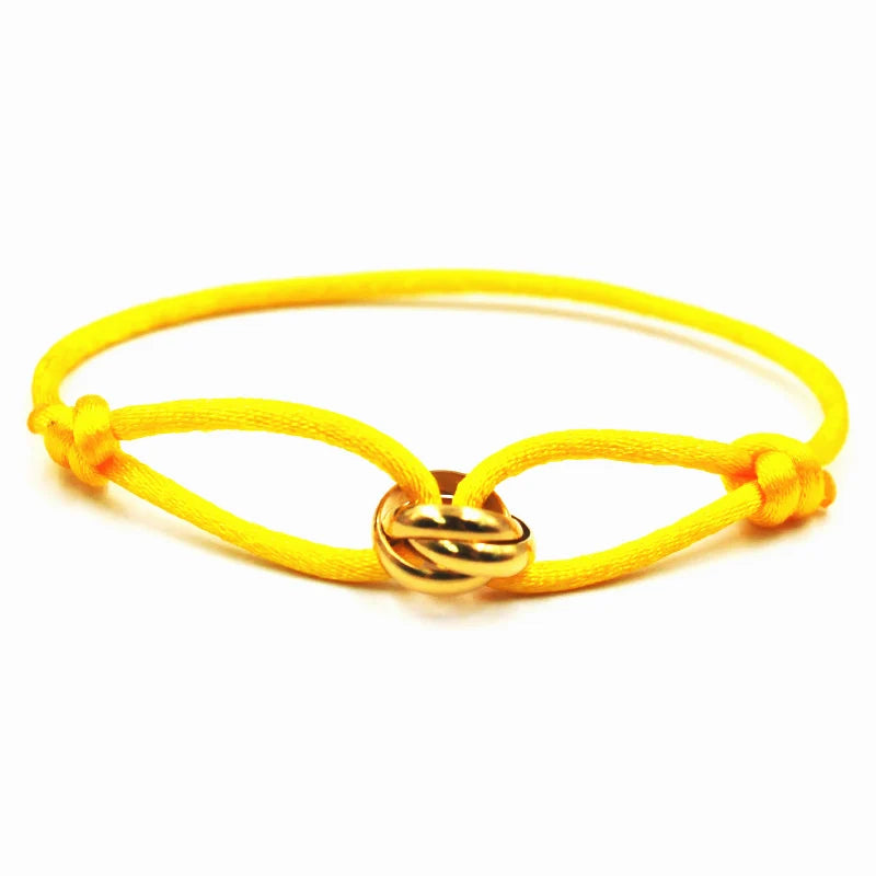 Zalman Luxury Unisex Rope Bracelet With 3 Metal Buckles