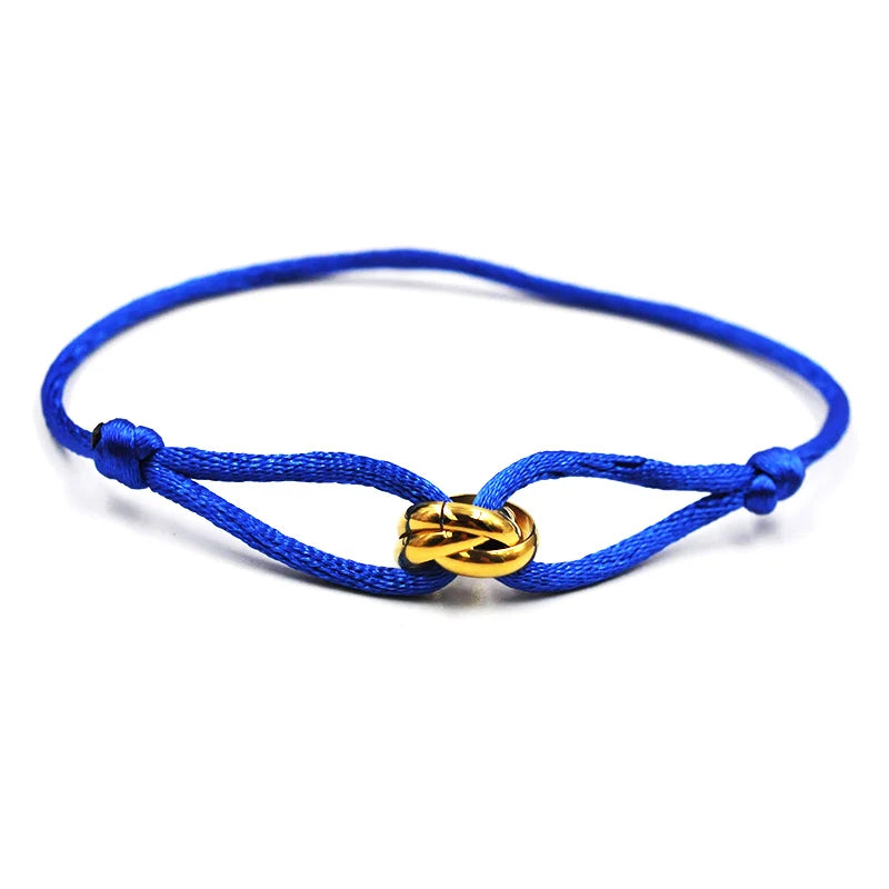Zalman Luxury Unisex Rope Bracelet With 3 Metal Buckles